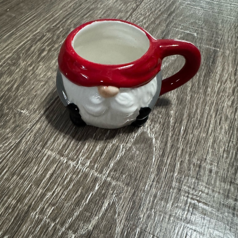 Sleigh Bell Bistro Santa Figural Ceramic Mini Mug Christmas Microwave Safe